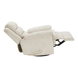 Lexicon Swivel Glider Reclining Chair, Textured Microfiber Manual Recliner, Comfy Nursery Glider Recliner, Swivel Reclining Chair for Living Room/Office/Bedroom/Apartment, Beige