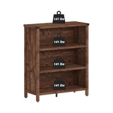 Rustic Oak 3-Shelf Bookcase by BON AUGURE - Stylish Floor-Standing Storage for Home & Office BON AUGURE