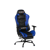 ECOTOUGE PC Massage Gaming Chair with Footrest Ergonomic Office Desk Chair Racing PU Leather Recliner Swivel Rocker with Headrest and Lumbar Pillow, Blue ECOTOUGE
