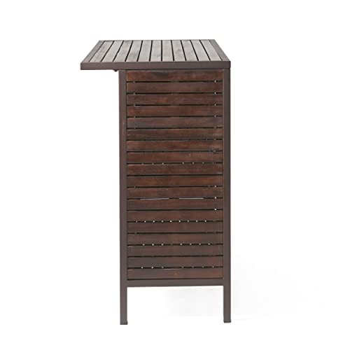 Christopher Knight Home Milos Acacia Bar Table, Dark Brown / Rustic Metal Christopher Knight Home