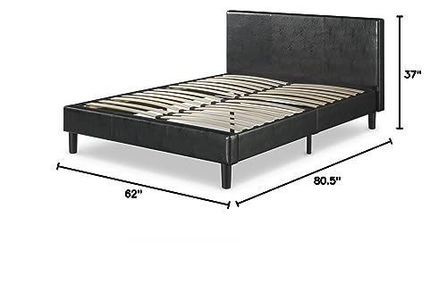 ZINUS Jade Faux Leather Upholstered Platform Bed Frame, Mattress Foundation with Wood Slat Support, No Box Spring Needed, Easy Assembly, Queen Zinus