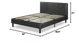 ZINUS Jade Faux Leather Upholstered Platform Bed Frame, Mattress Foundation with Wood Slat Support, No Box Spring Needed, Easy Assembly, Queen Zinus