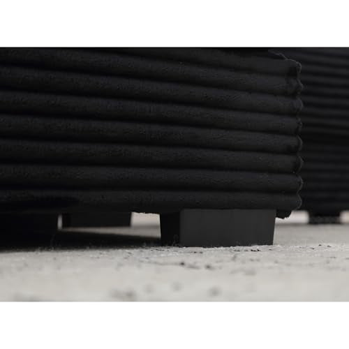 Eafurn Left Facing Oversized Modular Sectional Sofa Two-Piece Cloud Couch with Extra Wide Chaise Lounge, Corduroy Upholstered L Shaped Loveseat Sofa&Couches for Living Room Apartment, Black 111" Eafurn