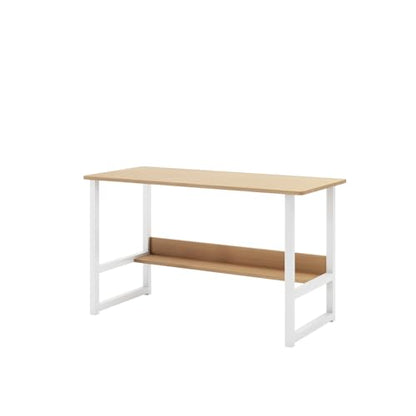 YHUBHSIS Computer Desk Modern Simple Style Desk for Home Office, Small Writing Table Study Work Desk for Home Office Bedroom (Light Oak, 47.2inch)