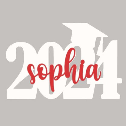 2024 Personalized Name Wood Graduation Cap Sign, Custom Graduation Name Sign, Class of 2024 Grad Photo Shoot Props Party Backdrop Decor for High School or College Graduate Souvenir Gifts - WoodArtSupply