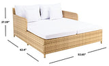 SAFAVIEH Outdoor Collection Cadeo Natural/White Cushion Daybed PAT7500D SAFAVIEH