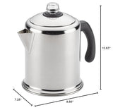 Farberware 47053 Classic Stainless Steel Yosemite 12-Cup Coffee Percolator, 12 Cup Coffee Maker, Silver Farberware