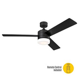 Westinghouse 7205900 Alta Vista, Modern LED Ceiling Fan with Light and Remote Control, 52 Inch, Matte Black Finish, Opal Frosted Glass Westinghouse
