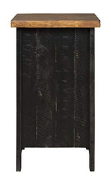 Signature Design by Ashley Valebeck Rustic Farmhouse Chair Side End Table with Cabinet Door, Distressed Black Signature Design by Ashley