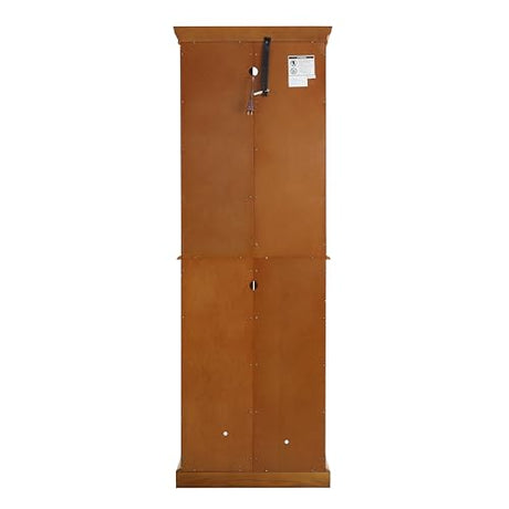 Ball & Cast Lighted Curio Cabinet,6-Tier Glass Display Cabinet with Adjustable Glass Shelves and Mirrored Back Panel for Living Room,E26 Light Blub not Included,Oak Ball & Cast
