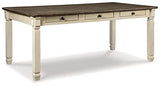 Signature Design by Ashley Bolanburg Farmhouse Rectangular Dining Table, 3 Drawers On Each Side, Seats 6, Wood, 71.88" W x 39.88" D x 31.13" H, Whitewash Signature Design by Ashley