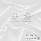 Yibeizi Twin Sheets Set, White Cooling Hypoallergenic Microfiber Single Bed Sheets, Soft Oeko-Tex Extra Deep Pocket Sheets & Pillowcases Wrinkle Free Bedsheets Yibeizi