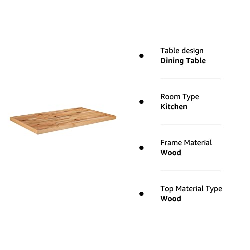 Flash Furniture Mayfair 30" x 48" Rectangle Butcher Block Style Table Top, Natural - WoodArtSupply