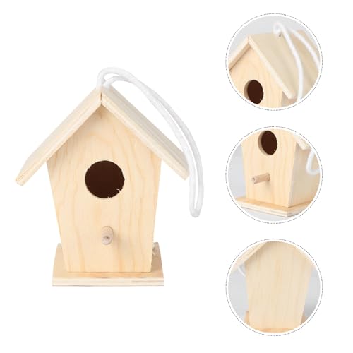 FRCOLOR Nuthatch Bird House Birdhouse Making Craft Supplies Unfinished Wood Birdhouse Kits Birdhouses to Paint Paintable Bird House Small Bird Toys Rural Child Decorations Wooden FRCOLOR