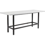 Global Industrial Standing Height Table with 12 AC Power Outlets, 96" L x 36" W x 42" H, Gray Laminate Top, Black Steel Frame, Standing Rectangular Bar Table Global Industrial