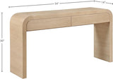 Meridian Furniture 272-S Cresthill Collection Mid-Century Modern Console Table with Oak Wood, Natural White Oak Finish, Curved Art Deco Design, 54" W x 14" D x 30" H, White Meridian Furniture
