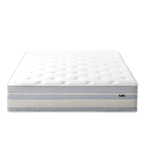 ZINUS 14 Inch Cooling Comfort Support Hybrid Mattress [New Version], Queen, Fiberglass Free, Medium Plush, Cooling Motion Isolation, Certified Safe Foams & Fabric, Mattress in A Box