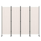 Kecreque Room Divider 4 Panel Folding Screen Portable Wall with 5 Curved Metal Feet Partition Room Dividers，6FT Wall Divider for Office Divider, Bedroom，Dressing Room,White Kecreque