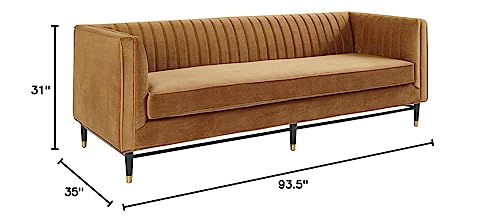 Modway Devote Channel Tufted Performance Velvet, Sofa, Cognac Modway