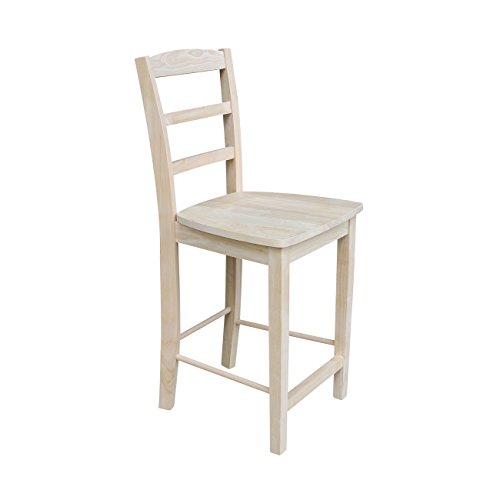 International Concepts 24-Inch Madrid Counter Stool, Unfinished IC International Concepts