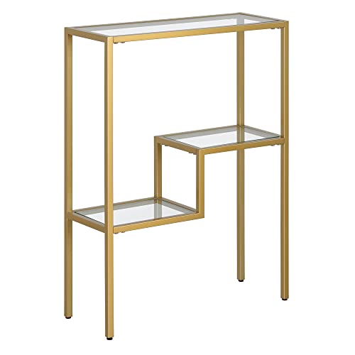Henn&Hart 22" Wide Rectangular Console Table in Brass, Entryway Table, Accent Table for Living Room, Hallway Henn&Hart