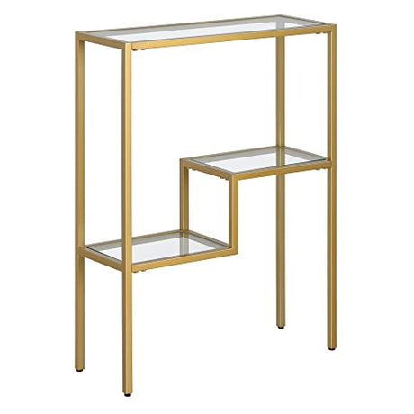 Henn&Hart 22" Wide Rectangular Console Table in Brass, Entryway Table, Accent Table for Living Room, Hallway Henn&Hart