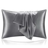 BEDELITE Satin Pillowcase for Hair and Skin, Super Soft and Cooling Similar to Silk Pillow Cases 2 Pack with Envelope Closure, Gift for Women Men(20"x30" Queen Size, Dark Grey) BEDELITE