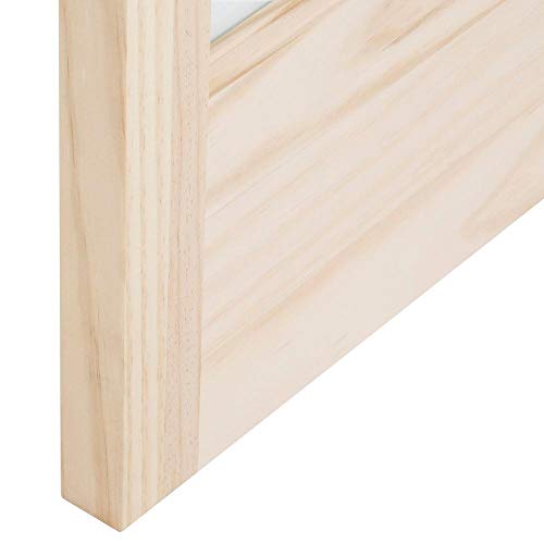 LTL Home Products 837320 Mission Glass Bifold Interior Solid Wood Door, 24 Inches x 80 Inches, Unfinished Pine - WoodArtSupply