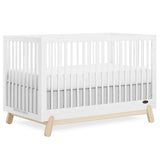 Dream On Me Hygge 5-in-1 Convertible Full-Size Baby Crib in Vintage White Oak, GreenGuard Gold & BSA, Converts to Toddler, Day & Full-Size Bed, Adjustable Mattress Heights, Modern Nursery