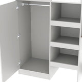 Harper & Bright Designs Full Size Loft Bed with Desk, Wood Full Loft Bed Frame with Built-in Wardrobe, Storage Shelves and Drawers, Gray Harper & Bright Designs