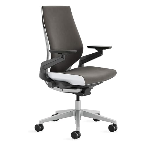 Steelcase Gesture Office Chair - Ergonomic Work Chair with Wheels for Carpet - Comfortable - Intuitive-to-Adjust for Desk - 360-Degree Arms - Graphite Gray Fabric Steelcase