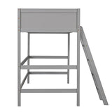 Harper & Bright Designs Grey Twin Loft Bed Frame with Angle Ladder and Full-Length Guardrails for Kids and Teens Harper & Bright Designs
