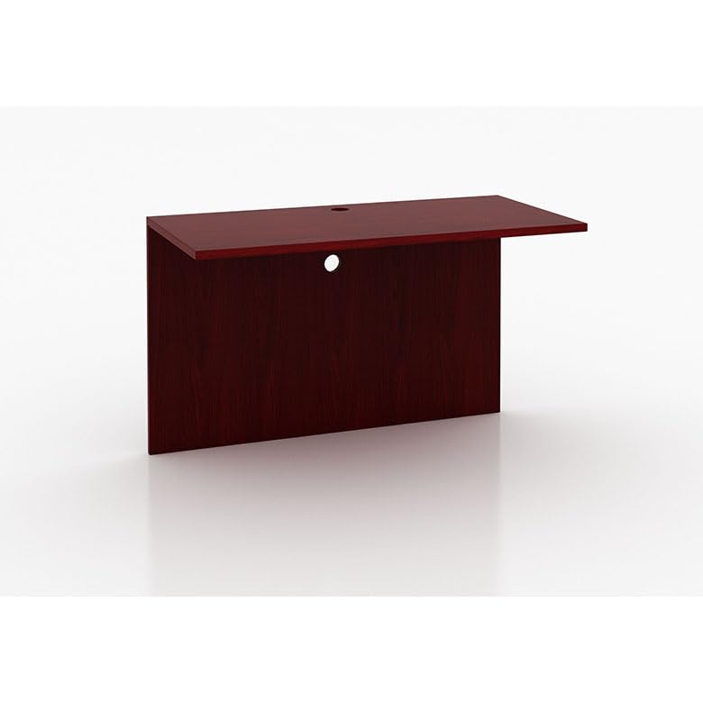Boss Office Products Belarus Executive U-Shape Curved Bow Desk with Hutch and File Storage Pedestal, 71", Mahogany Boss Office Products