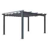 VEIKOU 10x10ft Pergola, Metal Pergola w/Thicker Post & Upgraded Retractable Pergola Canopy, Heavy-Duty Aluminum Pergolas and Gazebos Outdoor Shelter for Porch Yard, Gray VEIKOU