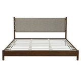 Premium Rubber Wood Platform Bed Frame, King Size with Headboard