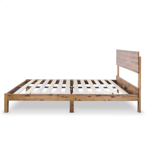 ZINUS Julia Wood Platform Bed Frame - Solid Wood with Slat Support, No Box Spring Needed, Easy Assembly, Full Size, Brown - WoodArtSupply