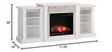 SEI Furniture Gallatin Faux Stone Electric Fireplace with Bookcases, New White SEI Furniture