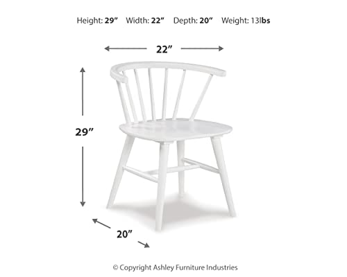 Signature Design by Ashley Grannen Modern 18" Spindle Back Dining Chair, 2 Count, White Signature Design by Ashley