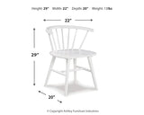 Signature Design by Ashley Grannen Modern 18" Spindle Back Dining Chair, 2 Count, White Signature Design by Ashley