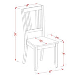 East West Furniture DUC-BLK-W Dudley Dining Room Chairs - Slat Back Solid Wood Seat Chairs, Set of 2, Black East West Furniture