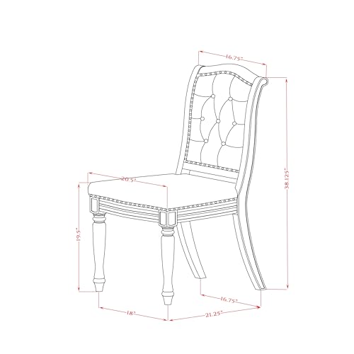 Luxe by East West Furniture NKMA9-AWA-36 9 Pieces Dining Room Set Includes a Rectangular Kitchen Table and 8 Light Beige Polyester Fabric Modern Dining Chairs, Antique Walnut Finish Luxe by East West Furniture