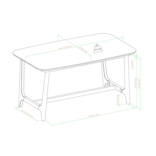 Walker Edison Mid-Century Modern Solid Wood Trestle Base Dining Table, 60 Inch, Walnut Walker Edison