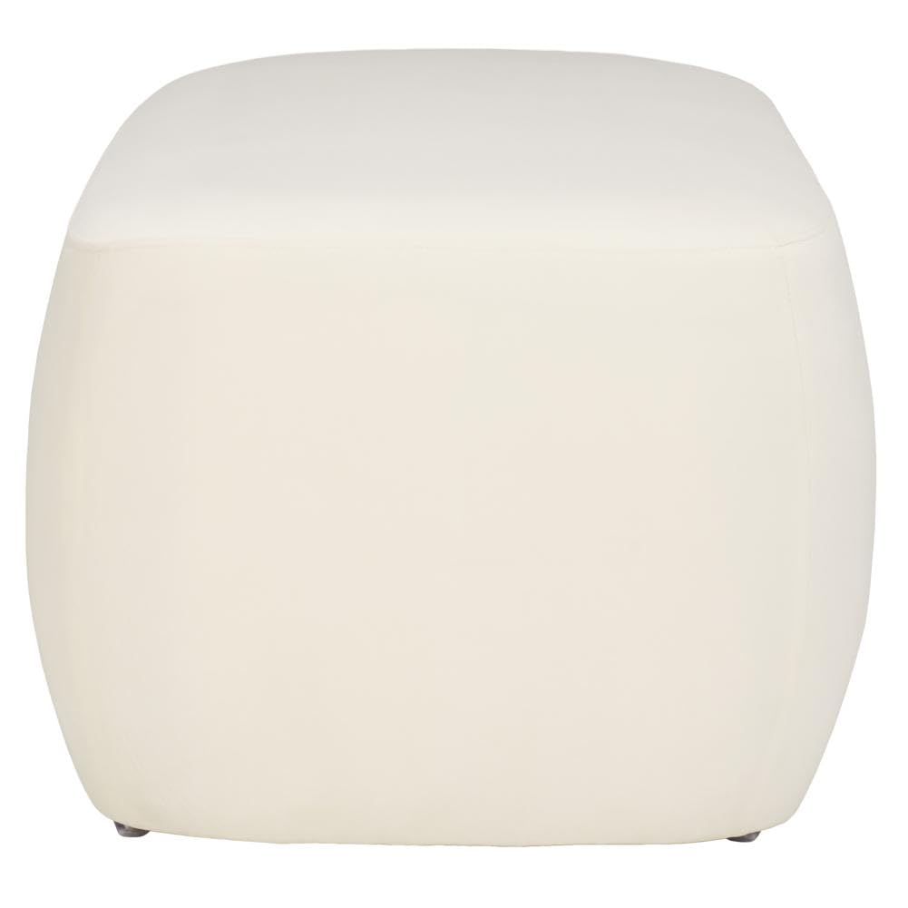 SAFAVIEH Home Collection Whitley Modern Cream Velvet Upholstered Rectangular Ottoman for Ideal for Living Room Bedroom Bench Extra Seating (Fully Assembled) SAFAVIEH