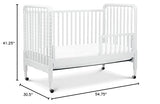 DaVinci Jenny Lind 3-in-1 Convertible Crib in White, Removable Wheels, Greenguard Gold (Mattress Not Included) DaVinci