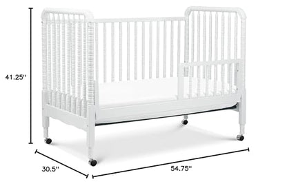 DaVinci Jenny Lind 3-in-1 Convertible Crib in White, Removable Wheels, Greenguard Gold (Mattress Not Included)