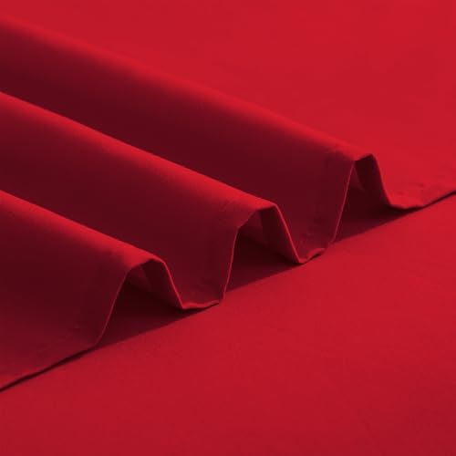 Elegant Comfort Luxurious 1500 Premium Hotel Quality Microfiber Three Line Embroidered Softest 4-Piece Bed Sheet Set, Wrinkle and Fade Resistant, Queen, Red Elegant Comfort