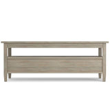 SIMPLIHOME Warm Shaker SOLID WOOD 48 Inch Wide Rectangle Transitional Coffee Table in Distressed Grey, For the Living Room and Family Room SIMPLIHOME