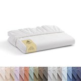 Linen Home 100% Cotton Percale Weave Fitted Sheet, King Size, White, 1 Deep Pocket Fitted Sheet, Fits Mattress Upto 16" Crisp and Cool Strong Bed Linen, 78"X80"+15" Linen Home