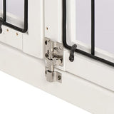 PawHut Dog Crate Furniture, Small Dog Cage End Table with Two Opening Sides, Lockable Door, Puppy Kennel Indoor, Cute and Decorative, Pure White PawHut