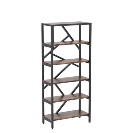 Tribesigns 71 Inch Rustic Brown Industrial Bookshelf with 6 Open Shelves for Versatile Home Storage Tribesigns